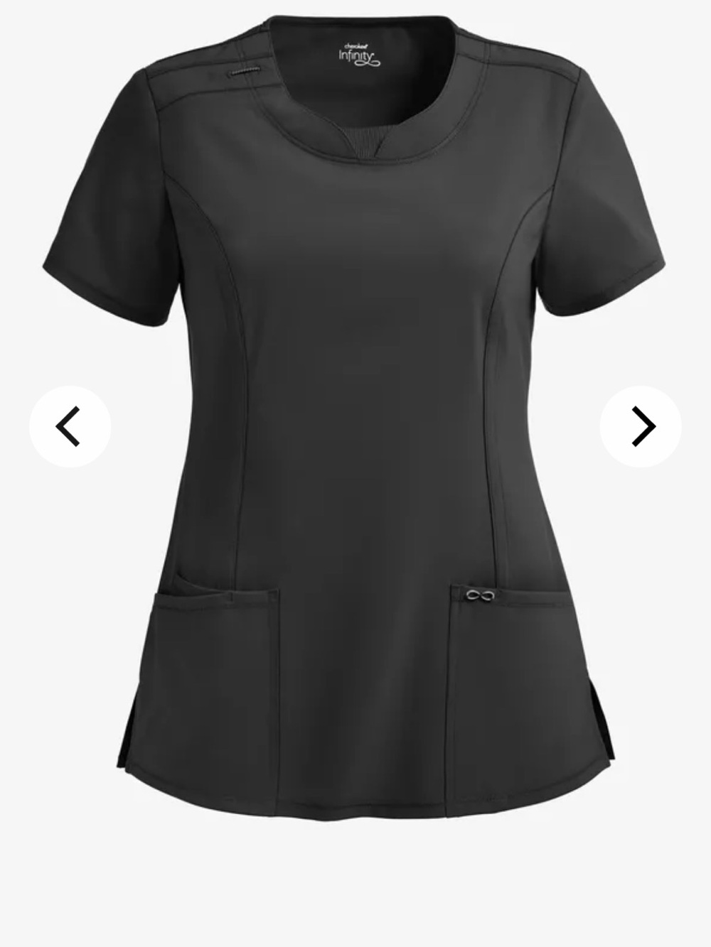 Cherokee Infinity Black Short-Sleeve Scrub Top